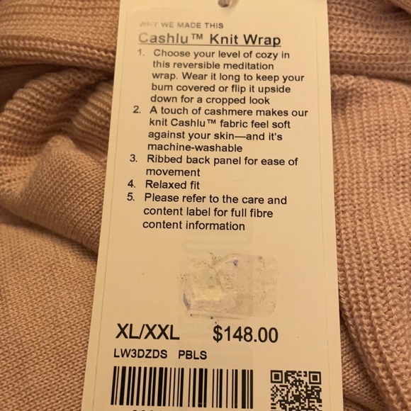 NWT Lululemon Cashlu Knit Wrap - Picture 3 of 3